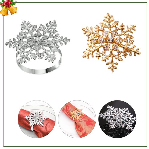 1-18pcs Christmas Napkin Rings Holder Xmas Party Dinner Metal Ring Towel Decor - Picture 3 of 20