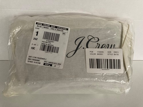 Pulsera plegable de cuero natural suave J.Crew Oslo negra - nueva con etiquetas - Imagen 10 de 10