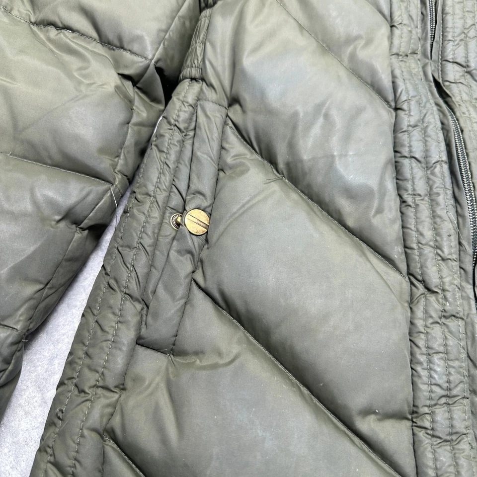 Chaqueta Parka Larry Levine Plumón de Ganso Verde Cuello Simulado Largo Mujer Talla M Foto 4 de 4