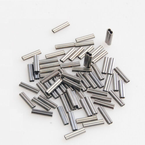 100pcs Double Fishing Sleeves Tube Barrel Copper Crimping Wire Connectors Tackle - Picture 10 of 10