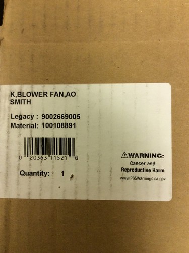 AO Smith 100108891 K,Blower Fan 9002669005 HP.05 RPM 3000 Single Phase - Picture 3 of 3