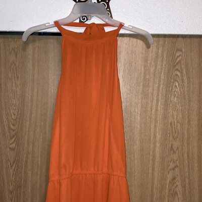 open lace back dress Come and Get It Orange Floral Party Dress - US 2 main image 0