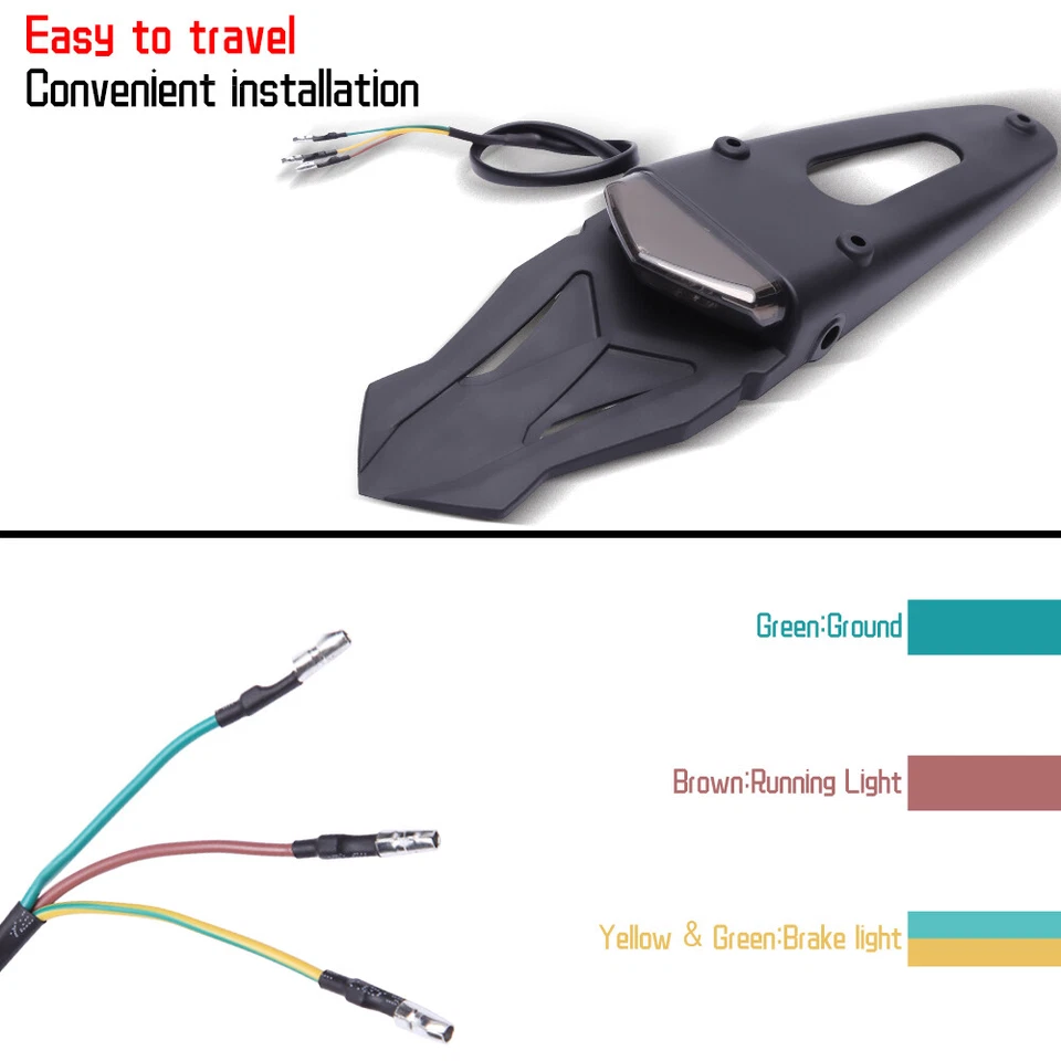 LED Fender Brake Tail Light For Kawasaki KX 250F 450F 85/ KLX 110 125 140 - Image 2 of 4