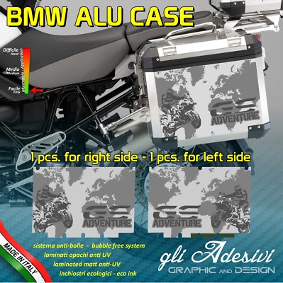 2 Aufkleber Sticker Koffer Seitlich BMW Koffer R 1200 GS Dunkelgrau