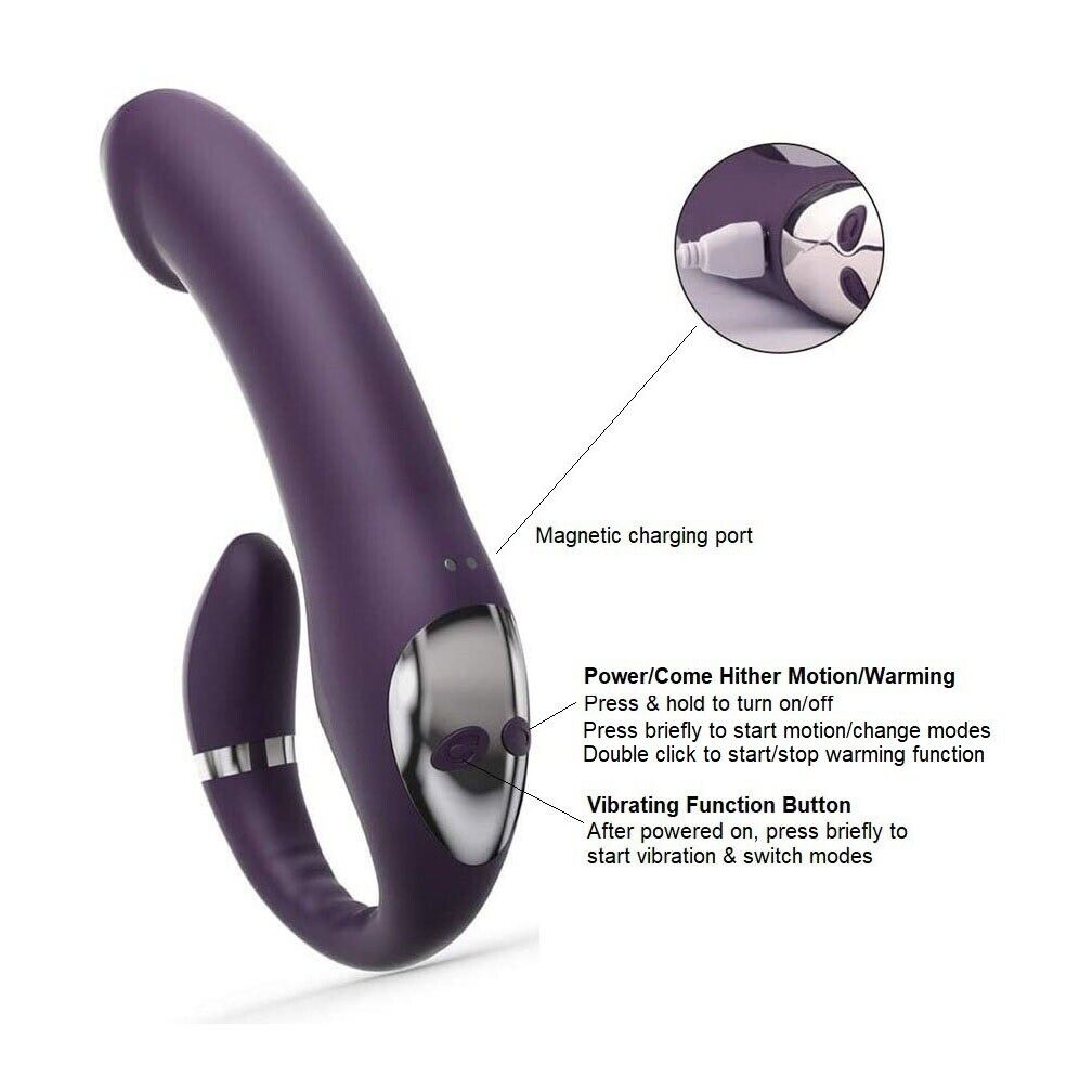 Strapless Strap-on G-spot Vibrator Double Ended Dildo Sex-toys for Lesbian Women - Picture 12 of 12