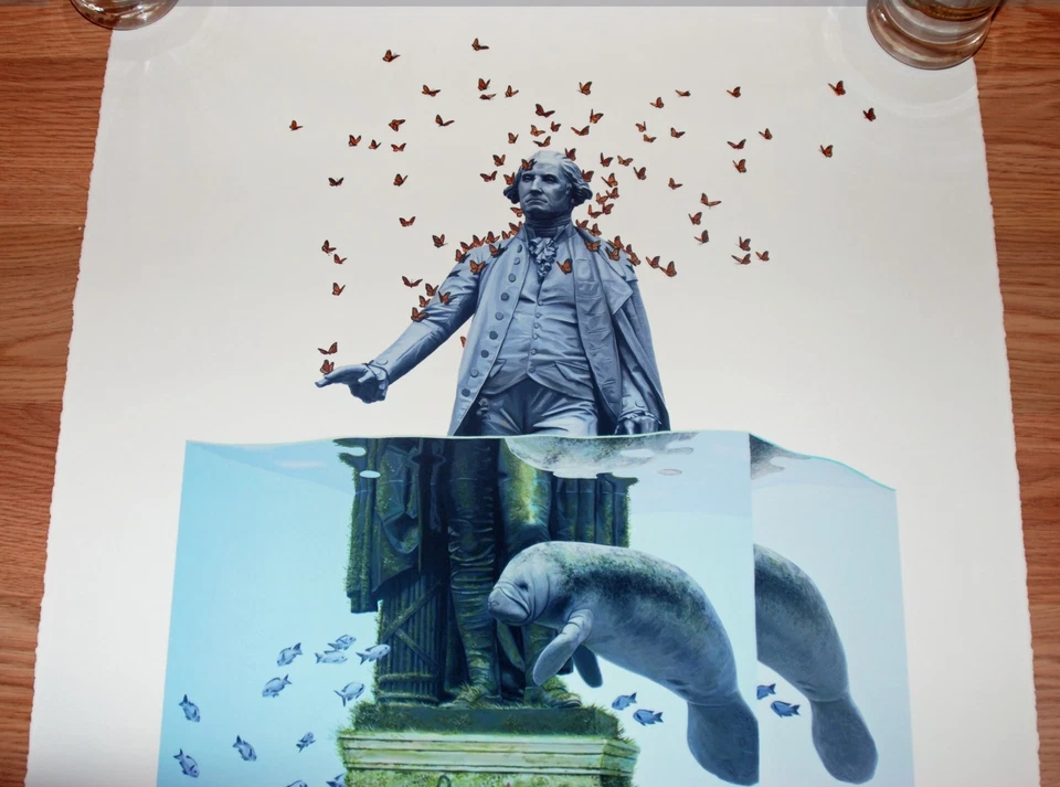 Джош Киз художественная печать сирены S/# 150 (2012) ламантины птицы ограниченного тиража плакат - Изображение 3 из 4