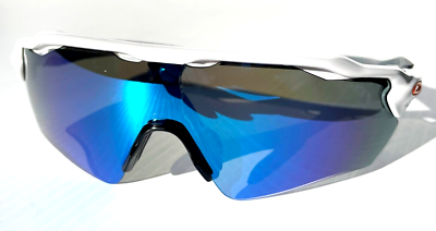 Oakley RADAR EV PATH White and Orange w POLARIZED Galaxy BLUE Lens