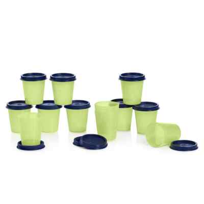NEW Tupperware tupper Mini container set of 12 green black meal prep