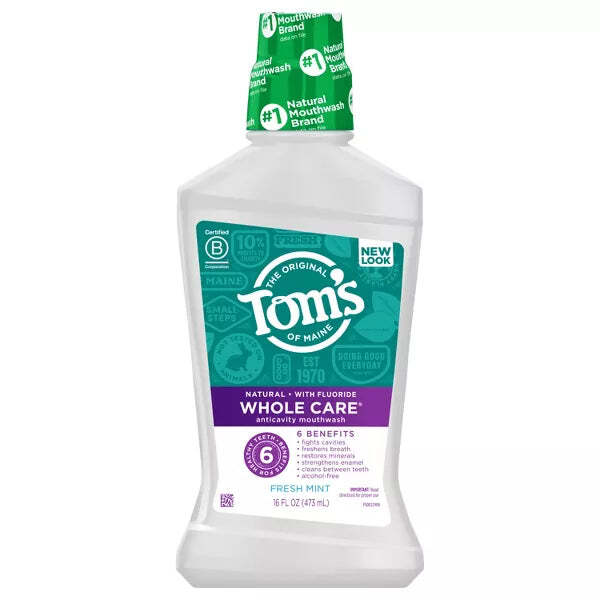 Ополаскиватель для рта TomS Of Maine Fresh Mint Whole Care 1 по 16 унций 3790₽