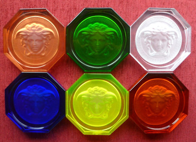 Rosenthal Versace Glasuntersetzer 6 Farben Brandneu Original Alle Verpackt
