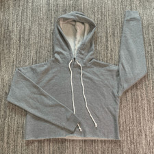 Wild Fable Women s Size XS Long Sleeve Cropped Hoodie Gray Pullover Sweatshirt