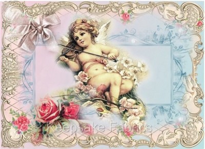 Whimsy Dust Angel & Roses Crazy Quilt Block Multi Szs (W33