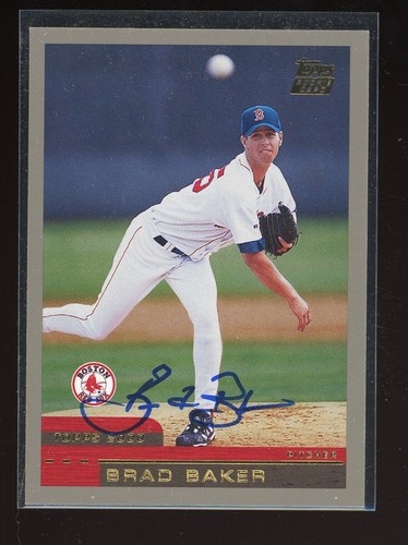 2001 Topps BRAD BAKER Signed Card autograph AUTO RED SOX #1 PICK