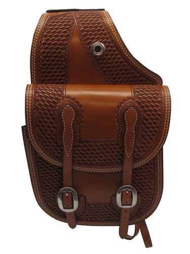 Western Leather Cowhide Equestrian Horse Saddle Bag Trail Tack Tooling Carving