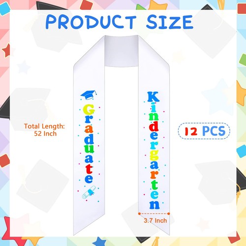 12 Pcs 2025 Kindergarten Graduation Sash Unisex Preschool Stole Sash for Kids - Picture 2 of 7