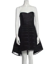 NWT HALSTON Heritage Black Strapless Fit & Flare Dress US 8