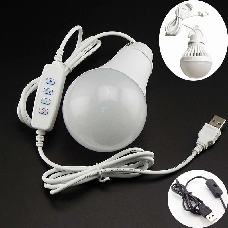 Led bulb with usb cable outlet