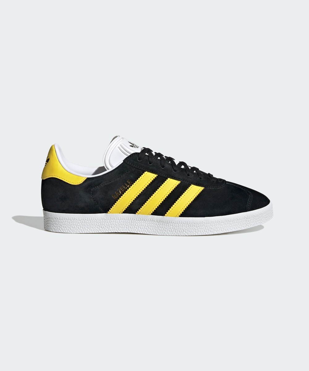 adidas GAZELLE ブラック/イエロー adidas Gazelle Mens Black Yellow Casual Sneakers - 4 US | eBay