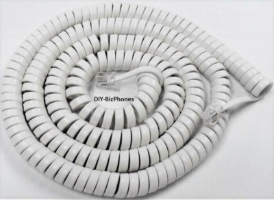 Iwatsu Phone Long Handset Cord Gen 3 Adix IX 12KTD 24KTD Receiver White 25Ft