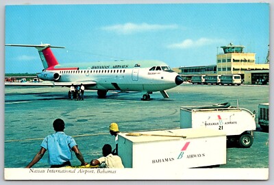Bahamas Airways Nassau International Airport Postcard 4x6