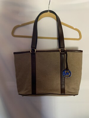 Michael Kors Canvas & Leather Luggage Large EW Summer Tote Bag | eBay