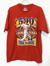Vintage 1999 Pro Player Mark McGwire Career Home Runs Double Sided T Shirt Large
