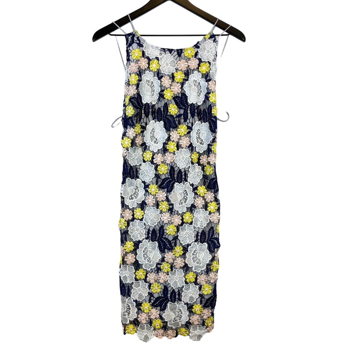 TopShop Nordstrom Size 12 Lace Floral Open Back Mini Dress Sheath Blue Gray TopShop Nordstrom Size 12 Lace Floral Open Back Mini Dress Sheath Blue Gray