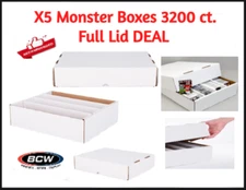 X5 BCW High Quality Monster Boxes 3200 For Trading & Gaming Cards Full Lid Deal