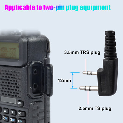 Auricolare Per Walkie Talkie 2 Pin Con PTT - 150cm, Compatibile Con Kenwood, Baofeng, Retevis - Foto 2