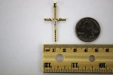 Authentic 10K Yellow Gold Cross Pendant Charm with 4 Sizes
