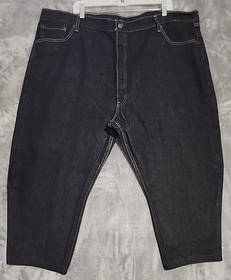 Levis 501 50x32 Mens Hemmed 24 inches Black Denim Jeans Work