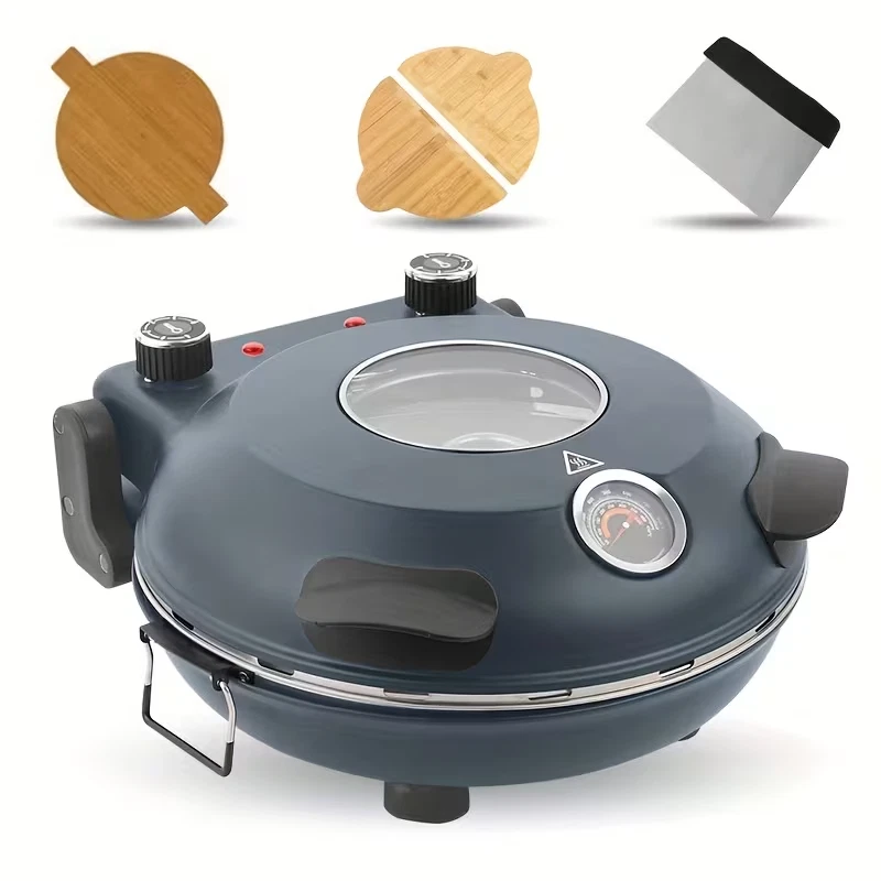 12" Electric Pizza Oven 1200W – Indoor Countertop Maker, 5-Min Crisp, 800°F Heat