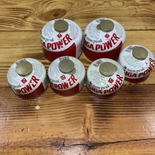 Lot of 6 Snow Peak GigaPower Isobutane Propane Mix Fuel Canisters - 220g & 110g