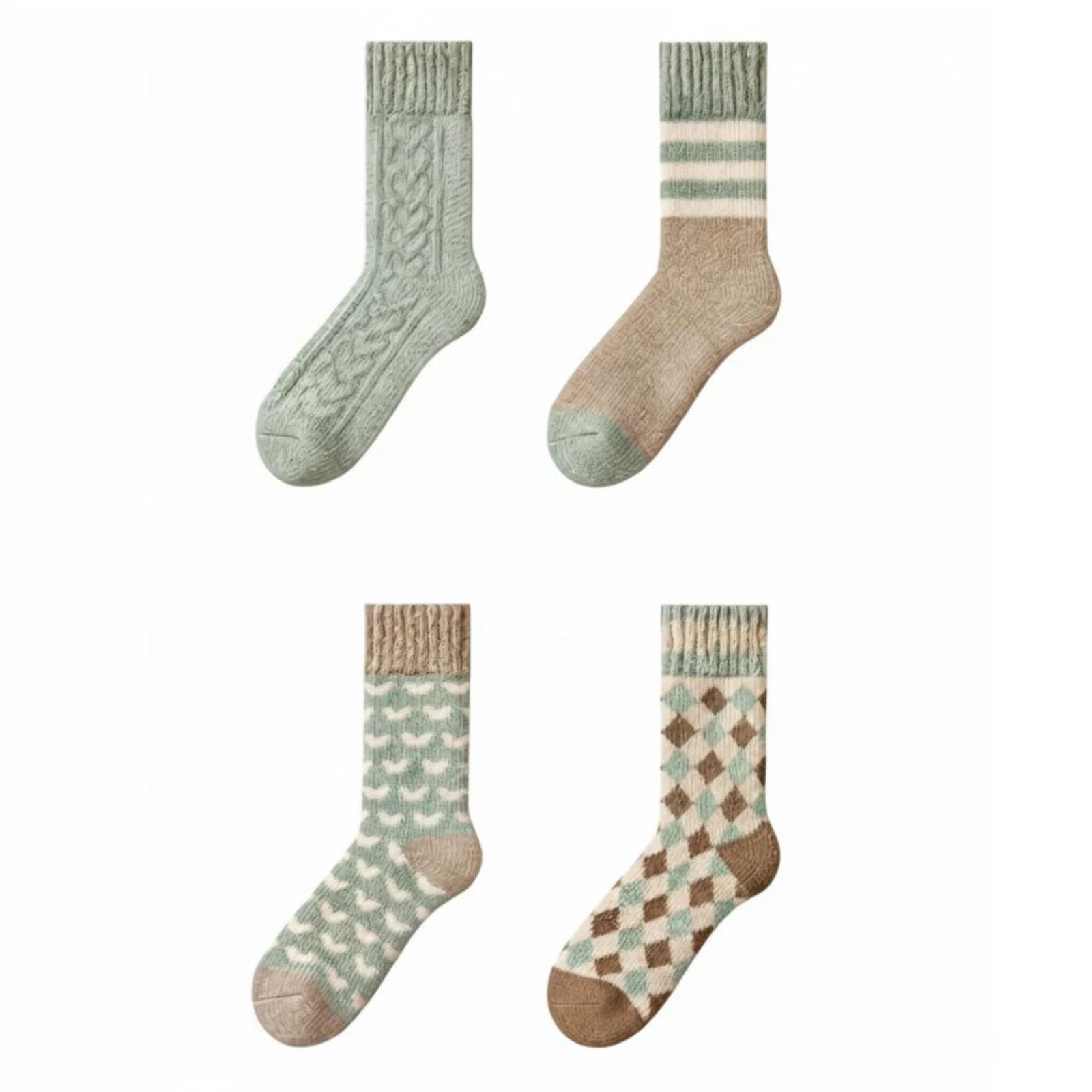 Women's Winter SocksThickFleeceRandom ColorsMid-Calf