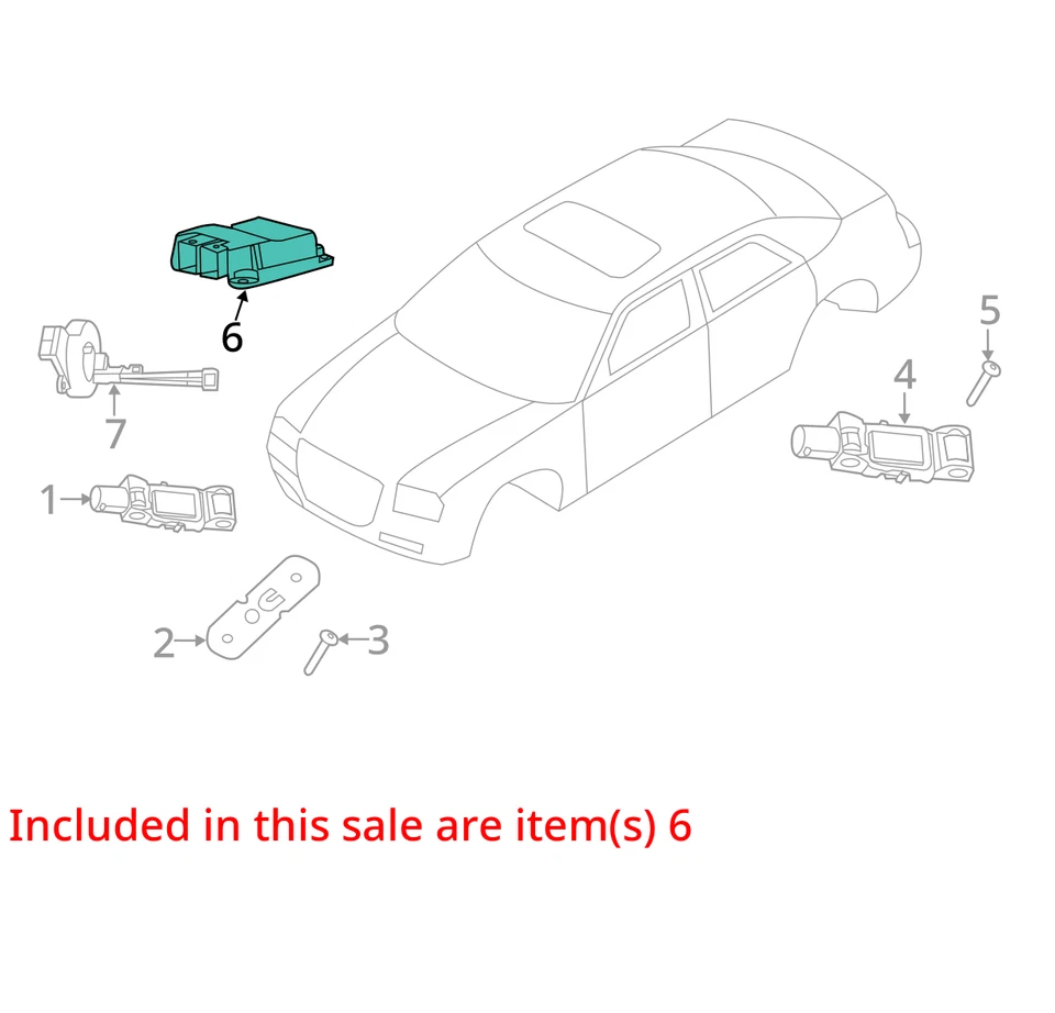Módulo de control de bolsa de aire de airbag Chrysler 300 2012-2014 OEM LKQ Foto 4 de 4
