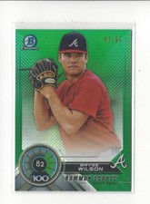 2018 Bowman Chrome Scouts Top 100 Green Refractor #BTP82 Bryse Wilson Braves /99