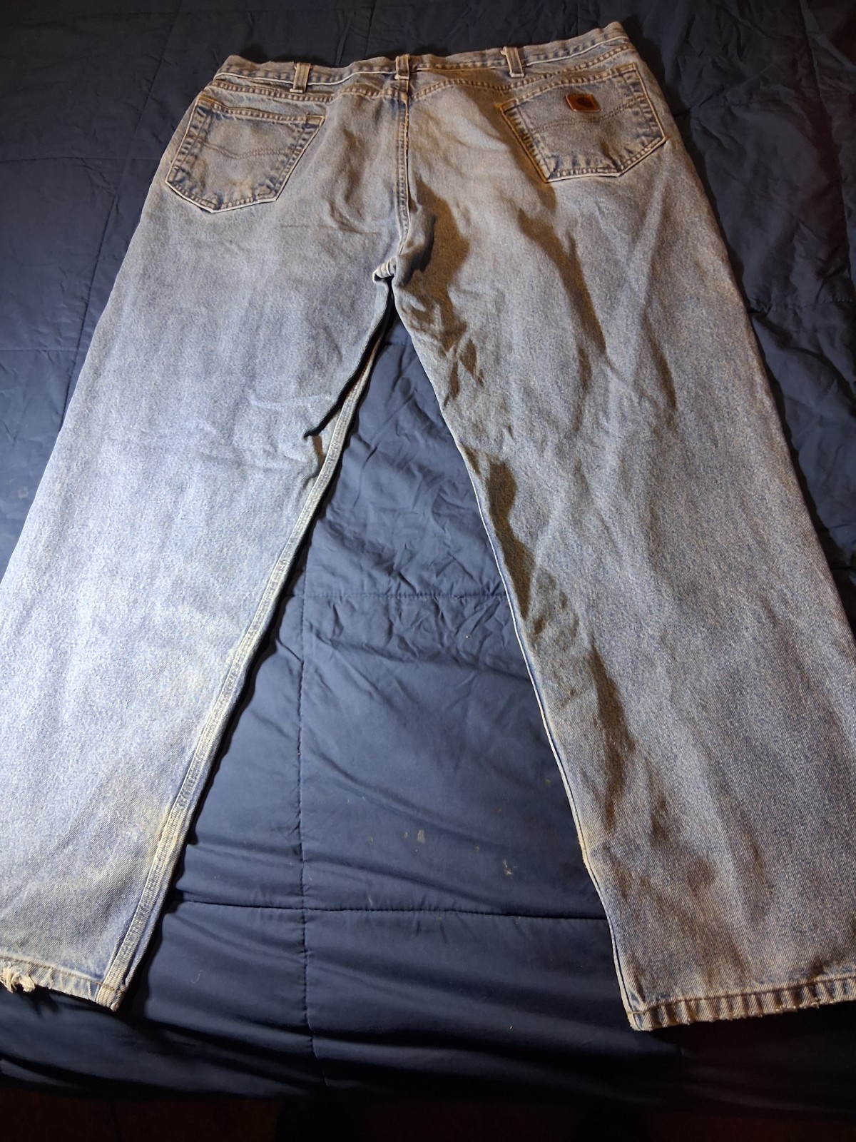 Carhartt Jeans Mens 44x30 Blue Relaxed Fit Rugged Flex Medium Wash Utility Denim thumbnail 5