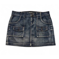 Y2K Old Navy denim jean short skirt with pocket and cargo details size 12