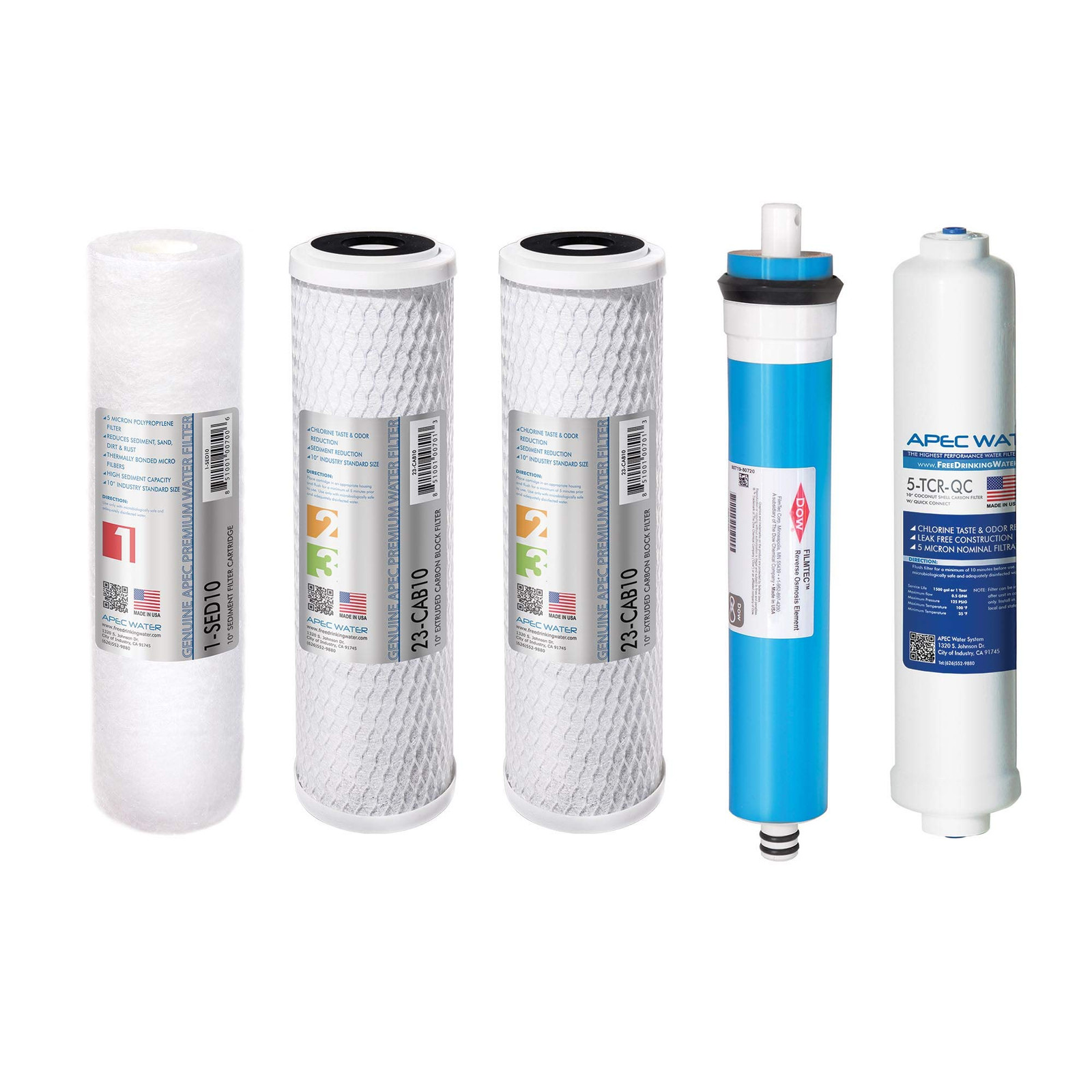 APEC FILTER-MAX90 US Made 90 GPD Complete Replacement Filter Set for ULTIMATE RO Systems