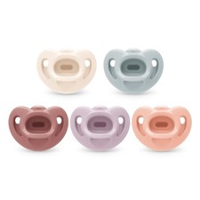 NUK 100 Silicone Comfy Orthodontic Pacifiers, 0-6 5 Pack, Pink Assorted