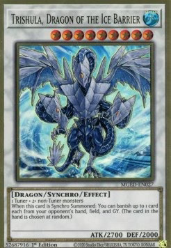 Trishula, Dragon of the Ice Barrier MGED-EN027 Premium Gold Rare Englisch Neu