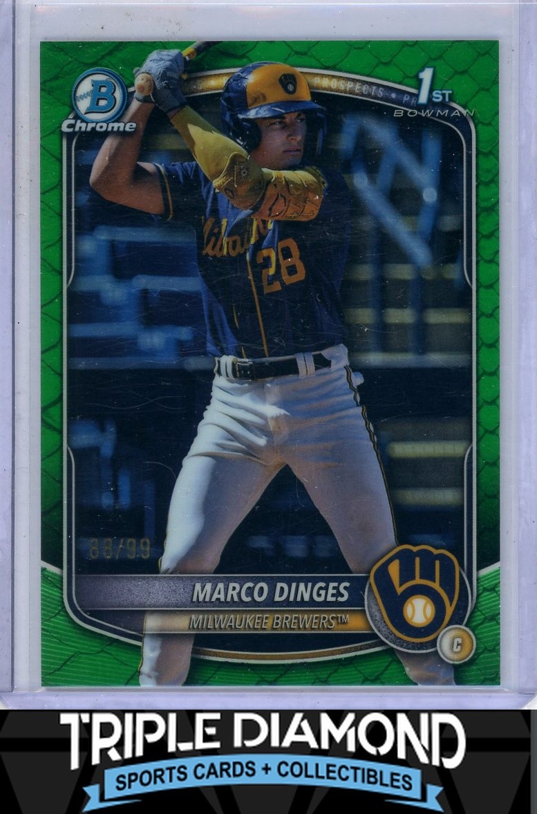 2025 Bowman Chrome 1st Marco Dinges Prospect Green Reptilian Refr #88/99 P763