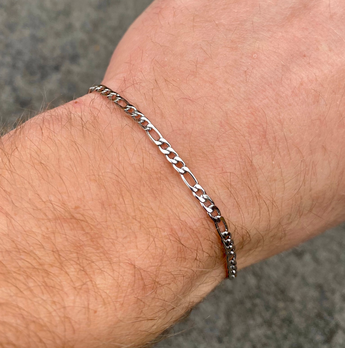 925 Sterling Silver 3mm Figaro Chain & Bracelet – Men & Women