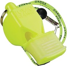 Silbato Fox 40 Classic CMG Safety amarillo neón + silbato de seguridad Break-Away