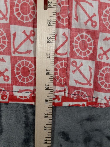 Reyn Spooner Shirt Mens 2XL Red White Nautical Anchor Reverse Print Hawaiian USA - Picture 9 of 12