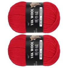 1PCS Crocheting Yarn, Bright Red 3 Ply Wool Yarn 100g,110 Yards