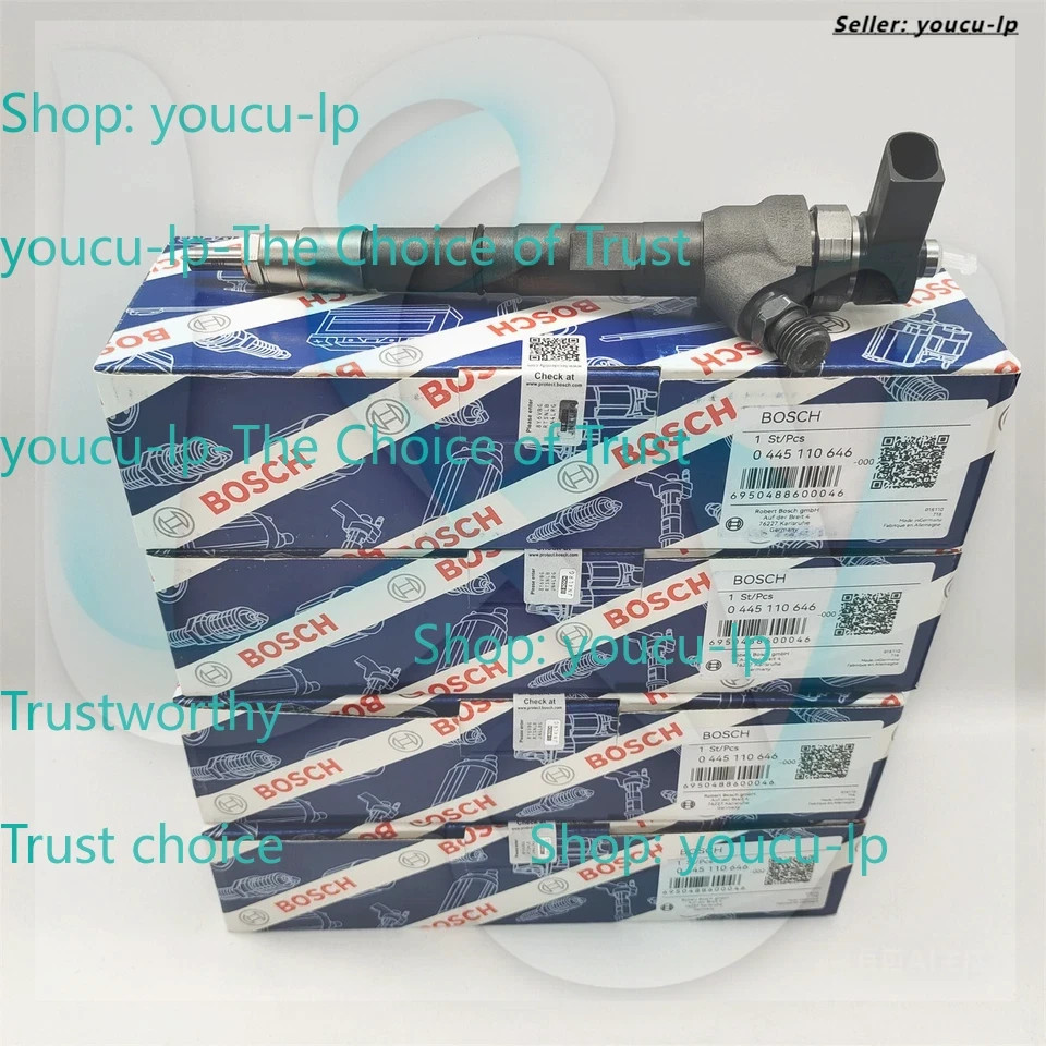 4X 0445110647 NEW 0445110646 Bosch Fuel Injector For VW Audi 2.0 TDI 03L130277J