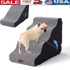 2-in-1 Dog Stairs Ramp Foam Pet Steps Small Dogs Cats Interactive Tunnel New