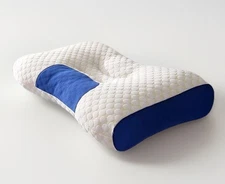 Ufist Memory Foam Pillow – Ergonomic Neck Support – White/Blue  Package Of 2