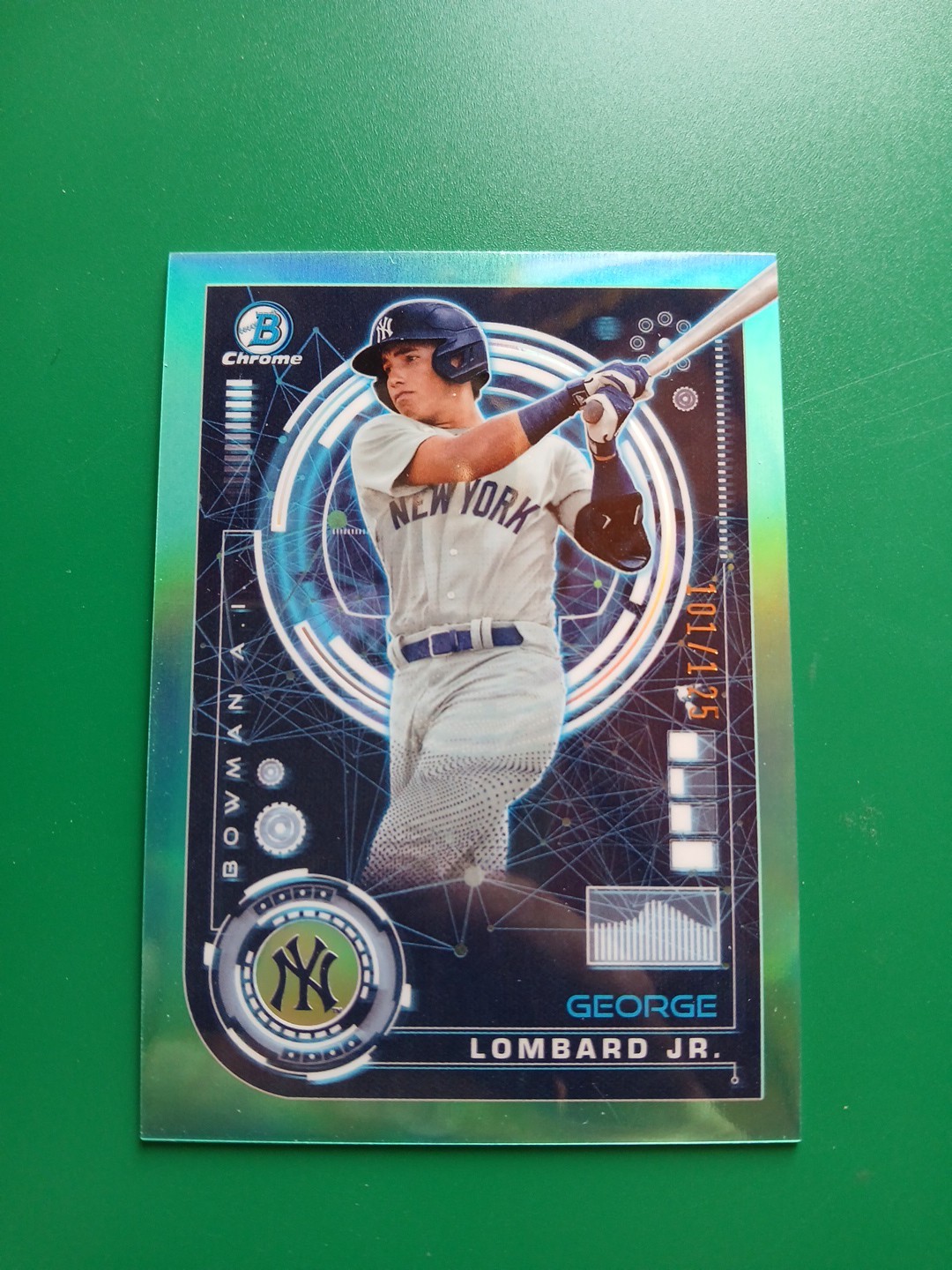 2024 Bowman Chrome George Lombard Jr BAI-19 Bowman AI Aqua /125